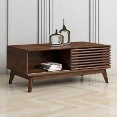 Ilford Wooden Coffee Table With 1 Sliding Door In Columbian Walnut - UK