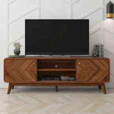 Ilford Wooden TV Stand With 2 Doors In Columbian Walnut - UK