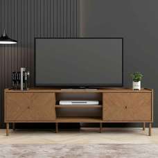 Ilford Wooden TV Stand With 2 Doors In Light Oak - UK