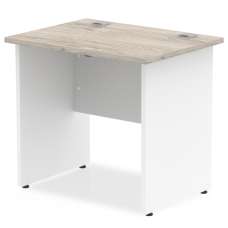 Impels 800mm Computer Desk In Grey Oak And White Panel End Leg - UK