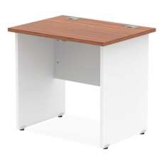 Impels 800mm Computer Desk In Walnut And White Panel End Leg - UK