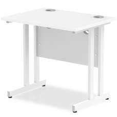 Impels 800mm Computer Desk In White And White Cantilever Leg - UK