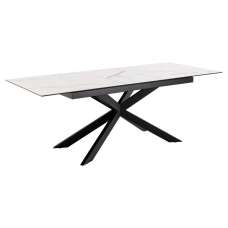 Imperia Small Ceramic Extending Dining Table In White Akranes - UK