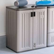 Imperial Reinforced Resin Garden Base Storage Cabinet in Light Brown - UK
