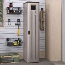Imperial Reinforced Resin Garden Tall Storage Locker in Light Brown - UK