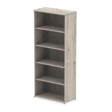 Impulse 2000mm Wooden Bookcase In Grey Oak - UK
