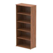 Impulse 2000mm Wooden Bookcase In Walnut - UK