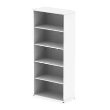 Impulse 2000mm Wooden Bookcase In White - UK