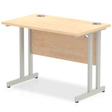 Impulse 600mm Computer Desk In Maple And Silver Cantilever Leg - UK