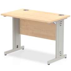Impulse 600mm Computer Desk In Maple And Silver Managed Leg - UK