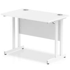 Impulse 600mm Computer Desk In White And White Cantilever Leg - UK