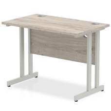 Impulse 800mm Computer Desk In Grey And Silver Cantilever Leg - UK
