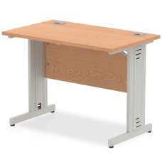 Impulse 800mm Computer Desk In Oak And Silver Managed Leg - UK