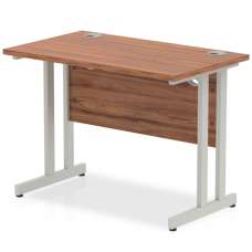Impulse 800mm Computer Desk In Walnut And Silver Cantilever Leg - UK