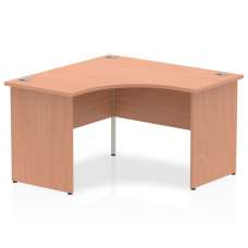 Impulse Corner Computer Desk In Beech With Panel End Leg - UK