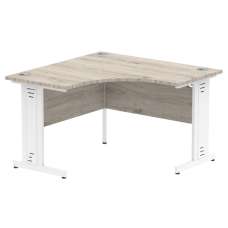 Impulse Corner Computer Desk In Grey And White Managed Leg - UK