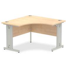 Impulse Corner Computer Desk In Maple And Silver Managed Leg - UK