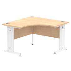 Impulse Corner Computer Desk In Maple And White Managed Leg - UK