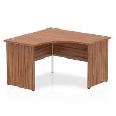 Impulse Corner Computer Desk In Walnut With Panel End Leg - UK