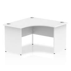 Impulse Corner Computer Desk In White With Panel End Leg - UK