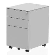 Impulse Steel Office Mobile Pedestal In Silver - UK