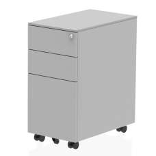 Impulse Steel Slim Office Mobile Pedestal In Silver - UK