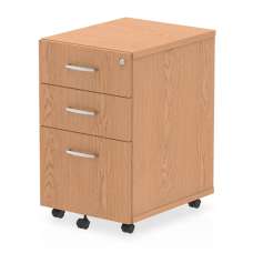 Impulse Wooden 3 Drawers Office Pedestal Cabinet In Oak - UK