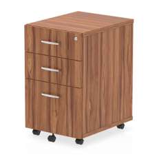 Impulse Wooden 3 Drawers Office Pedestal Cabinet In Walnut - UK