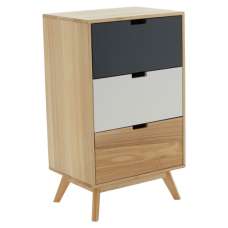 Inaja Wooden Chest Of 3 Drawer In Two Tone And Natural - UK