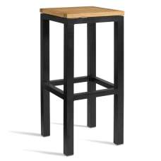 Inchture Wooden High Stool In Natural - UK