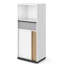 Indio Kids Wooden Sideboard 1 Door 1 Drawer In Matt White - UK