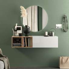 Infinite Wall Hung White High Gloss Hallway Furniture Set In Cadiz - UK