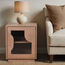 Inglewood Wooden Bedside Cabinet In Natural - UK