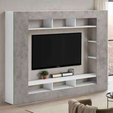 Inverness High Gloss Entertainment Unit In Cement - UK