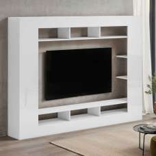 Inverness High Gloss Entertainment Unit In White - UK