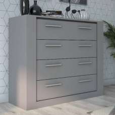 Ionia Wooden Chest Of 4 Drawers In Matt Grey - UK