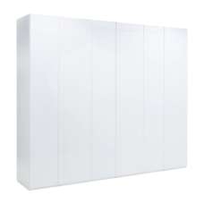 Iowa High Gloss Wardrobe With 6 Hinged Doors In White - UK