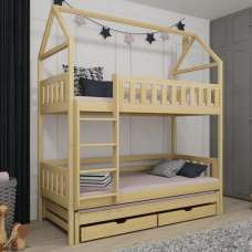 Irmo Wooden Bunk Bed And Trundle Without Mattress In Pine - UK