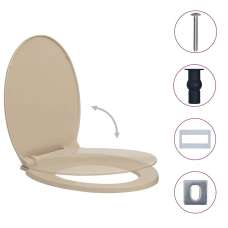 Irvine PP Oval Soft-Close Quick-Release Toilet Seat - Beige - UK