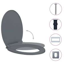 Irvine PP Oval Soft-Close Quick-Release Toilet Seat - Grey - UK