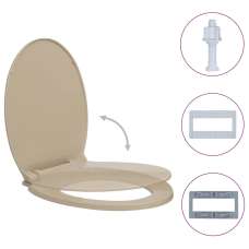 Irvine PP Oval Soft-Close Toilet Seat - Beige - UK