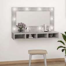Irvine Wooden Wall Dressing Cabinet In Concrete Effect With LED - UK