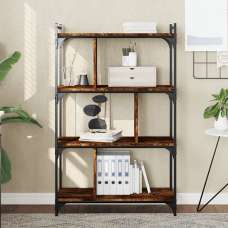 Irving Wooden Bookcase With 4-Tier In Smoked Oak - UK