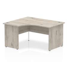 Isle 140cm Grey Oak Left Computer Desk With Panel End Leg - UK