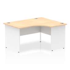 Isle 140cm Maple Right Computer Desk With White Panel End Leg - UK