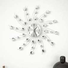 Isoard Round Quartz Movement Wall Clock In Silver - UK
