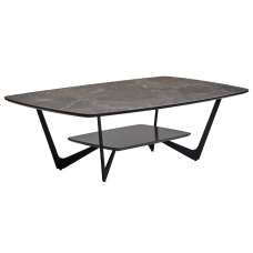 Ithaca Ceramic Top Rectangular Coffee Table In Grey And Black - UK