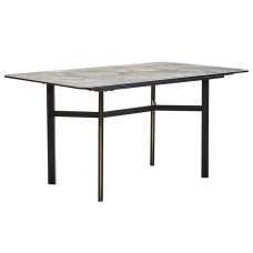 Ithaca Ceramic Top Rectangular Dining Table In Grey And Black - UK