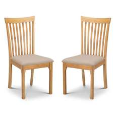 Iverix Light Oak Wooden Dining Chairs in Pair - UK