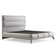 Iveron Fabric Ottoman Storage Small Double Bed in Grey - UK